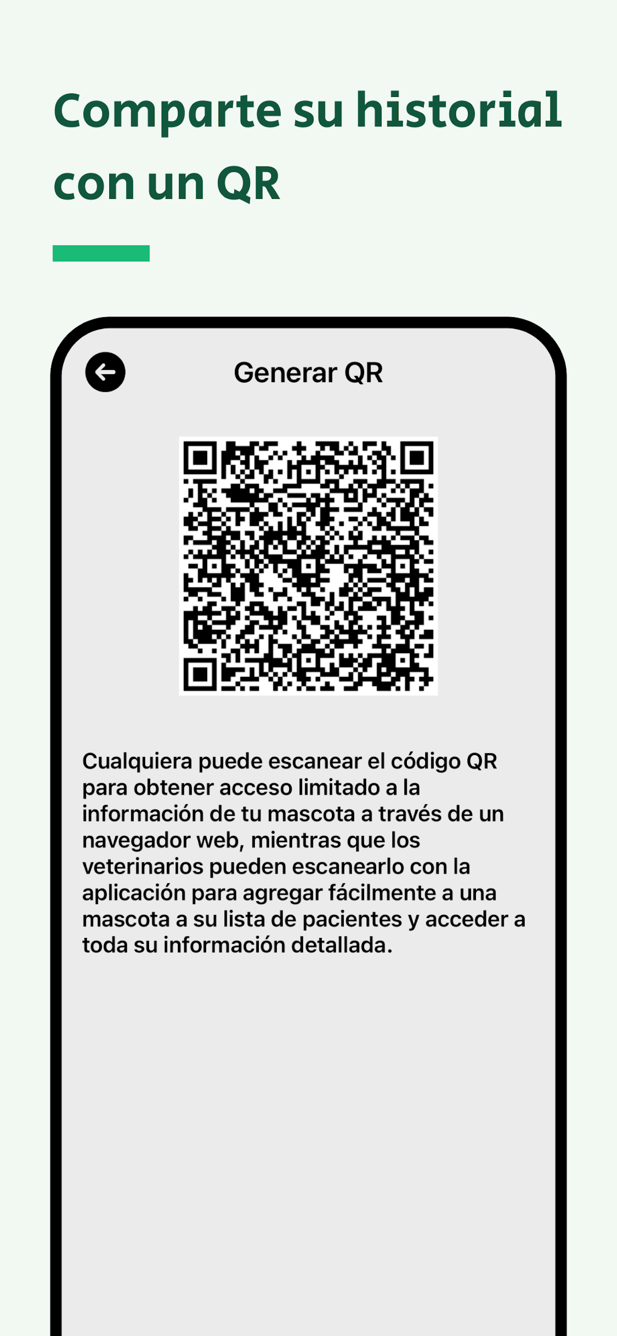 QR para compartir historial
